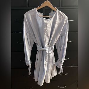 Zara blue summer spring fall long sleeve size medium dress. Brand new